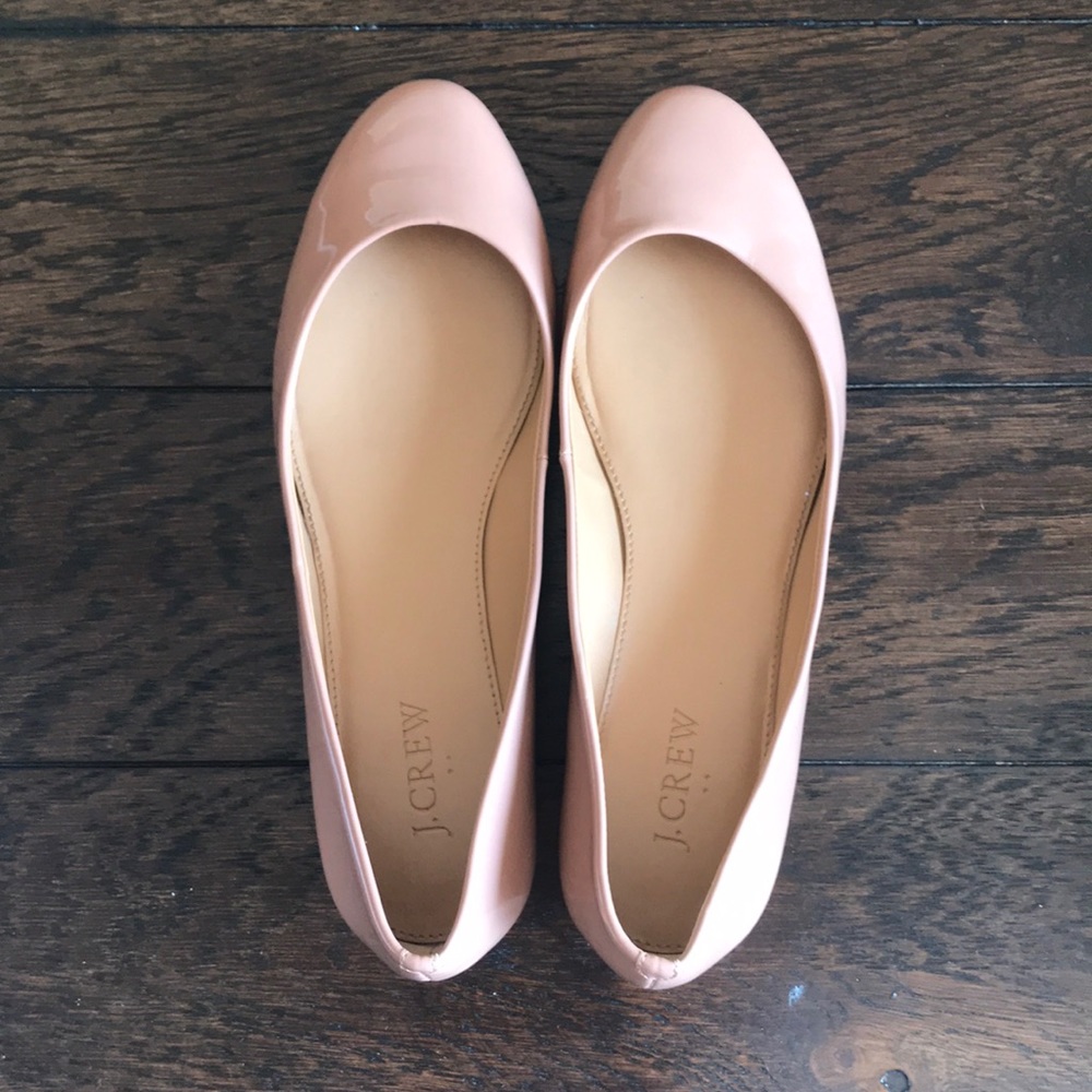 J. Crew Shiny Flats with Gold Heel